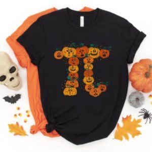 Halloween Pumpkin Pi Math Teacher Shirt, Teacher Halloween Costume, Trick or Tre
